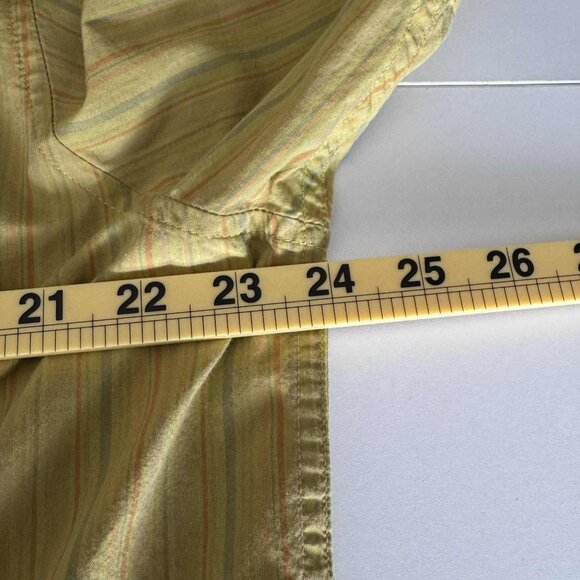Lucky Brand Men's XL Short Sleeve Button Down Shirt Yellow Stripe Hong Kong - Picture 7 of 8